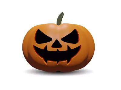 Halloween Pumpkin head ghost -Jack-o-lantern 3D model low-poly Low-poly 3D model