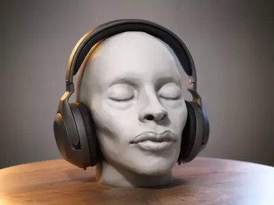 Robot Skull Headphone Stand Cyborg Headset Stand 3D print model