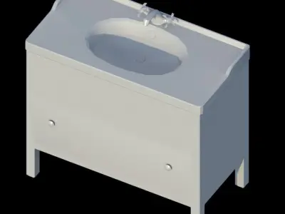 Cabinet Sink - Free Free low-poly 3D model