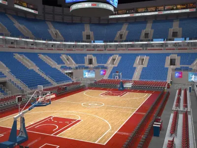 Basketball arena - interior - low poly Low-poly 3D model