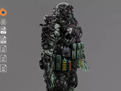 CYBERPUNK SOLDIER - Scifi Assault Demolition Soldier 3D model