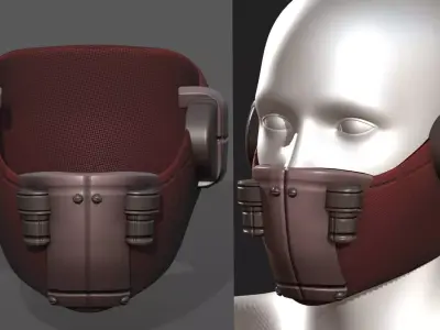 Gas mask respirator scifi futuristic 3d model  Low-poly 3D model purchase