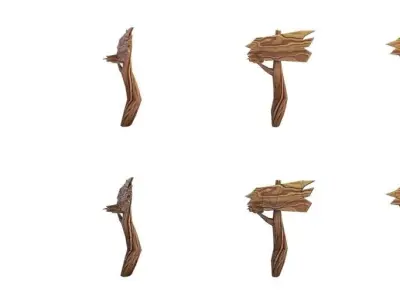 Guidepost Pack 90-99 Low-poly 3D model