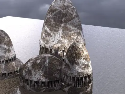 Sci-Fi Dome Tower Collection 4 designs 3D model