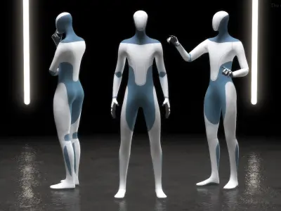  Robotic Humanoid Rigged for Cinema 4D 