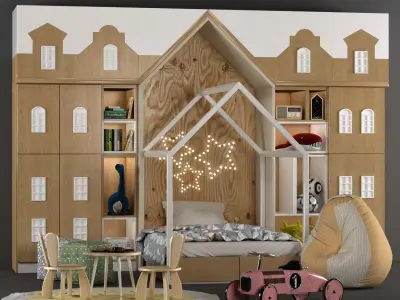 full-furniture-set-children 3D model