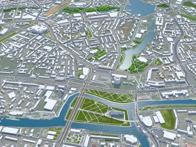 Kaliningrad City Russia Low-poly 3D model