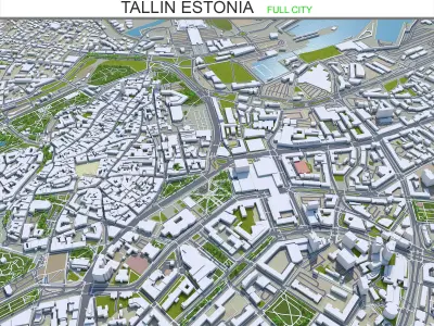 Tallin Estonia 70km Low-poly 3D model