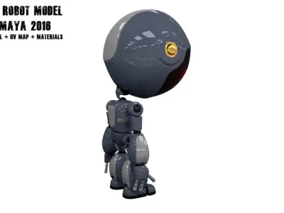 Robot Model body may Low-poly 3D model