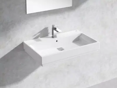 Cube Wall hung Basin 80 Set 3D model