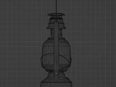 Vintage Oil Lamp Free 3D model
