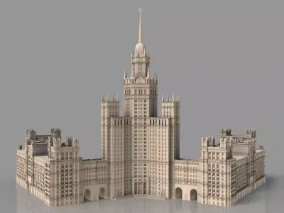 High-rise on Kotelnicheskaya Embankment 3D model