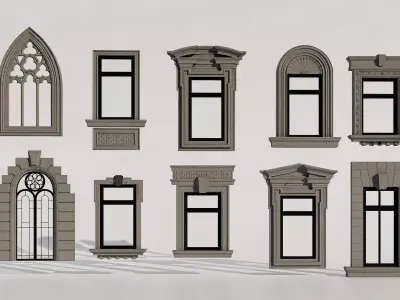 Windows Collection 3D model Low-poly 3D model