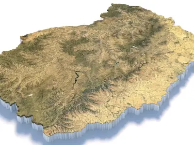 Lesotho Terrain Country 3D model