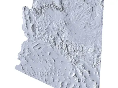 High detailed relief map of Arizona 3D model