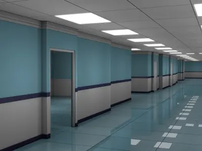 Apartment Hallway  Low-poly 3D model