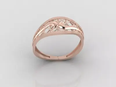 Women Ring Fancy Ring Plain light weight STL 3DM Printable 3D print model 10
