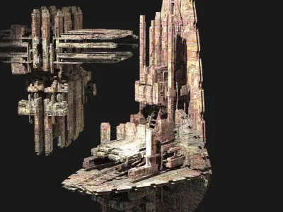 Shiv City Space port ships 1 3D model