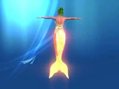 A Mermaid Low-poly 3D model