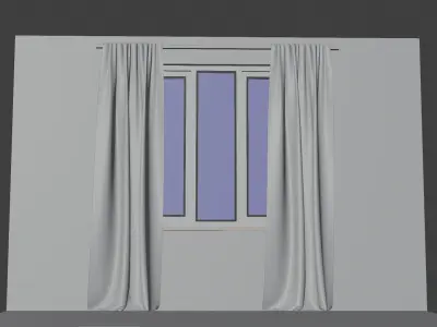 Black curtains 3D model