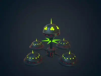 Sci-fi Building - 08 Low-poly 3D model