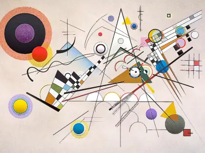 Composition VIII by Wassily Kandinsky Low-poly 3D model
