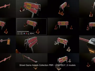 Street Game Assets Collection PBR - LOWPOLY 3D Model Pack
