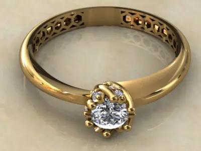 Women Wedding Engagement Ring 10 3D print model