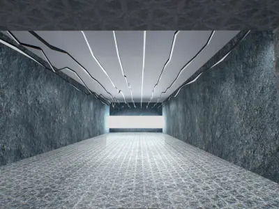 G0009 Virtual-Reality Art Gallery Circles 3D model