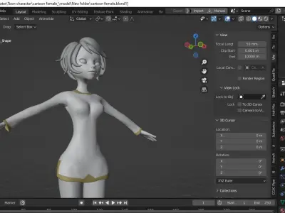 Cartoon male and female Rigged Low-poly 3D model