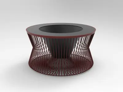 Zigzag Fire Pit Low-poly 3D model