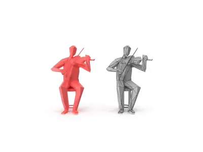  Low Poly Posed People Pack 20 - Music V2 