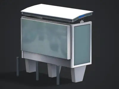 Bus Stop - Low Poly Game Ready Low-poly 3D model