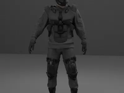 Cyberpunk Character Cyber Hunstman 3D model