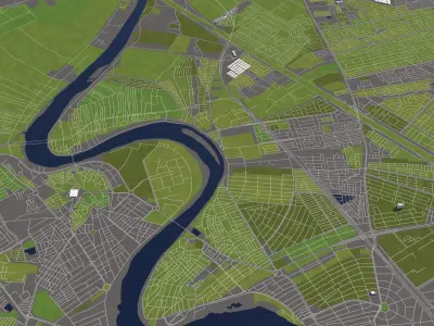 Baghdad Iraq 50x50km 3D City Map 3D model