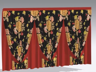 Curtain Low-poly 3D model