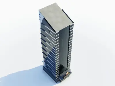 AKH tower - Qatar doha Low-poly 3D model