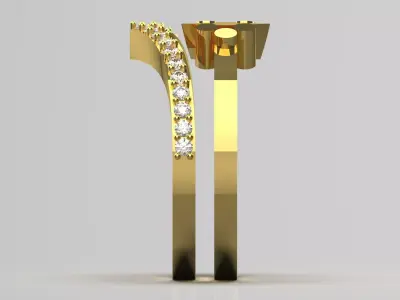 Wedding STL 3D Ring Set Embrace of Light model wr0033 3D print model