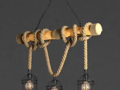 Chandelier Loft Rope Chandelier 3D model