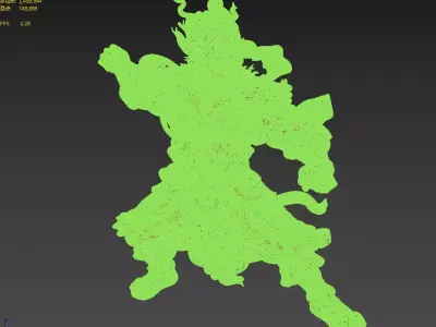 China Zhong Kui Warrior  Heavenly King Yasha Door God 3D model