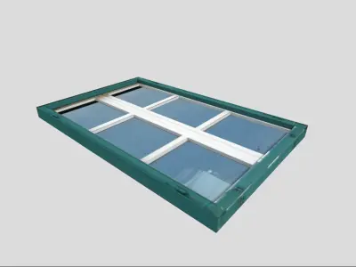 low poly window 7 upvc frame Low-poly 3D model
