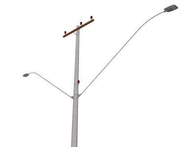 Concrete Lamp Post - Light Pole - Light Post - Street Light 39 3D model