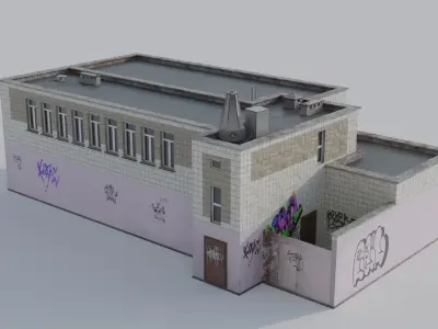 Warehouse or Transformer booth Low-poly 3D model