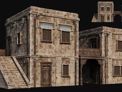 ARABIC 02 with INTERIORS 4K TEXTURES Low-poly 3D model