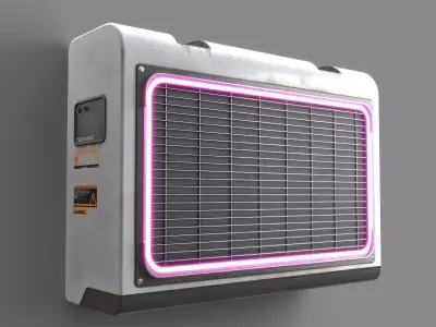 Sci-Fi Cyberpunk Air Conditioner Low-poly 3D model
