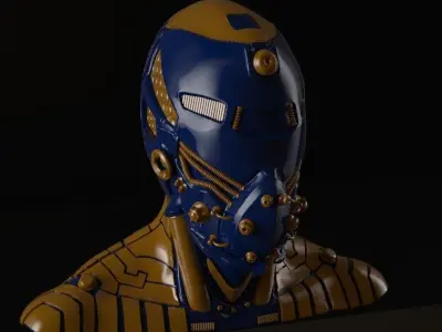 Robot bust 3D print model