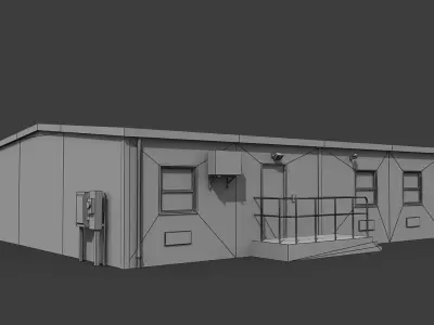 Temporary Office Low-poly 3D model