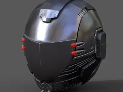 Helmet scifi military combat 3d model low poly human  space  Low-poly 3D model
