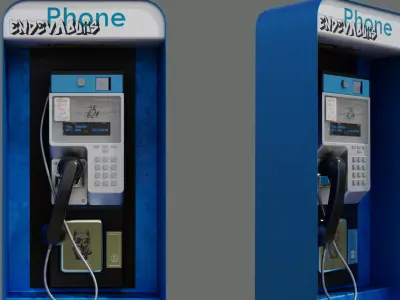 Payphone Low-poly 3D model buy