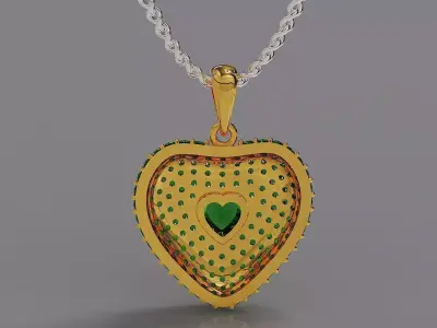 Elegant Pave-Set Heart necklace - Premium Jewelry Design 3D print model